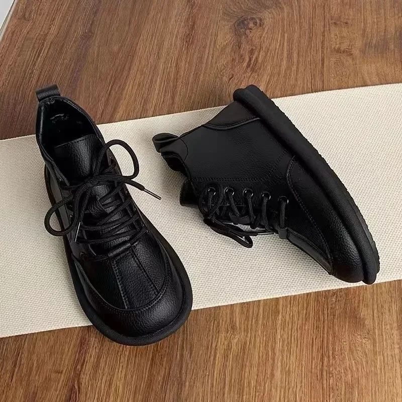 Shoes for Women 2025 New Retro Casual Solid Women's Flats Round Toe Flat Shoes for Women Lace-up Outdoor Anti-slip Women's Shoes