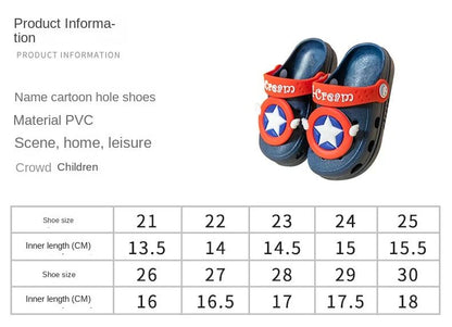 Summer Kids Sandals Hole Children's Shoes Slippers Soft Anti-Skid Cartoon DIY Design Hole Baby Shoes Sandy Beach For Boys Girls