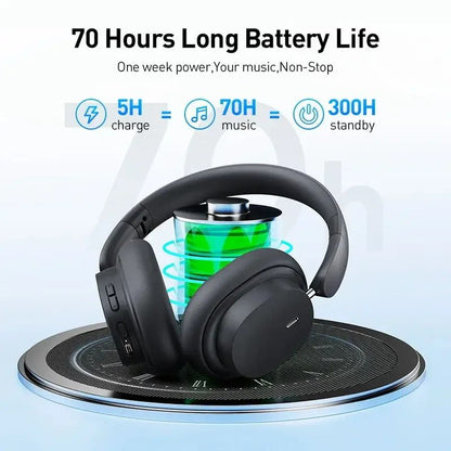 Fone de Ouvido Sem Fio Baseus Bowie D05 Bluetooth 5.3 Fone de Ouvido Nível HIFI Driver de 40mm Dobrável Over Ear 70 Horas de Duração