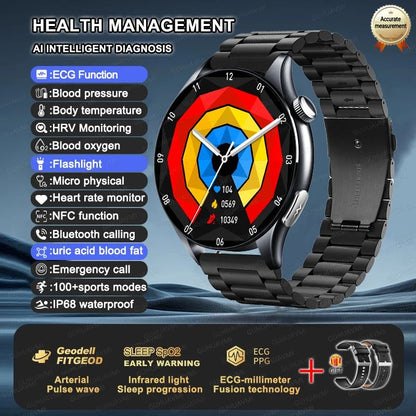 XIAOMI 704505 Novo Smartwatch ECG+PPG Preciso Ácido Úrico Lipídios Pressão Análise Corporal Smartwatch Masculino Chamada BT NFC