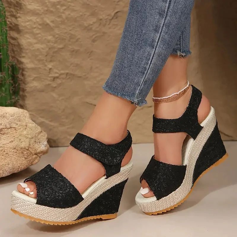 Women Wedge Sandals Summer Women Comfortable Luxury Designer Shoes Heels Women Peep Toe Platform Sandals Sexy Party Dress Shoes