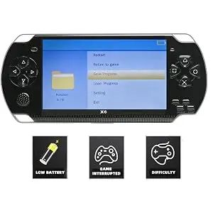 JXD Handheld Game Console 4.3 inch 8GB Built in 2000 Games for Multiple Simulators X6 Retro Video Game Console Mp3/4/Ebook TV Out Mini Hand Portable Game Player Device Holiday (White)