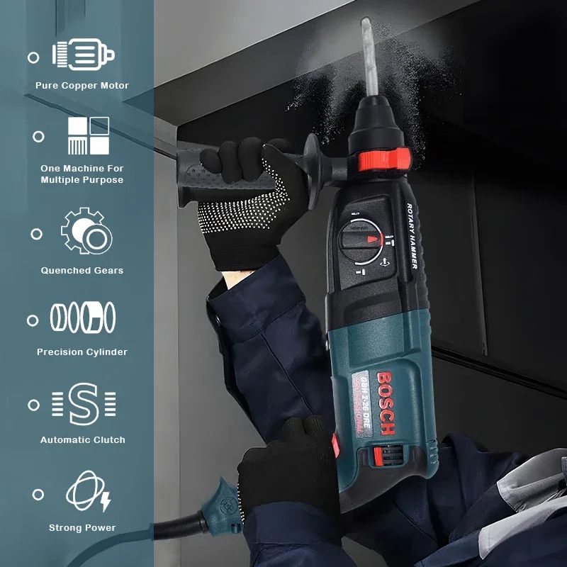Empunhadura genuína Bosch GBH2-28, martelo e picareta de concreto multifuncionais de 800W e quatro encaixes para uso industrial