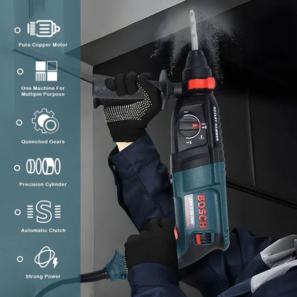 Empunhadura genuína Bosch GBH2-28, martelo e picareta de concreto multifuncionais de 800W e quatro encaixes para uso industrial