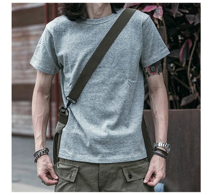 Bronson Heavyweight Seamless Tubular T-Shirt Summer Men's Plain Basic Tee Shirts