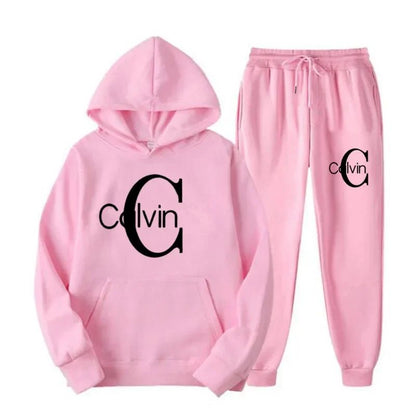 The new men's sportswear brand set of casual sportswear, men's autumn and winter set hoodie + long pants for warmth