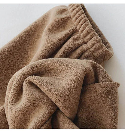 Thick Warm Fleece Lined Wide Leg Casual Sweatpants Women's Autumn Winter plus Size Cuffed Slimming Loose Fit Sport Pants