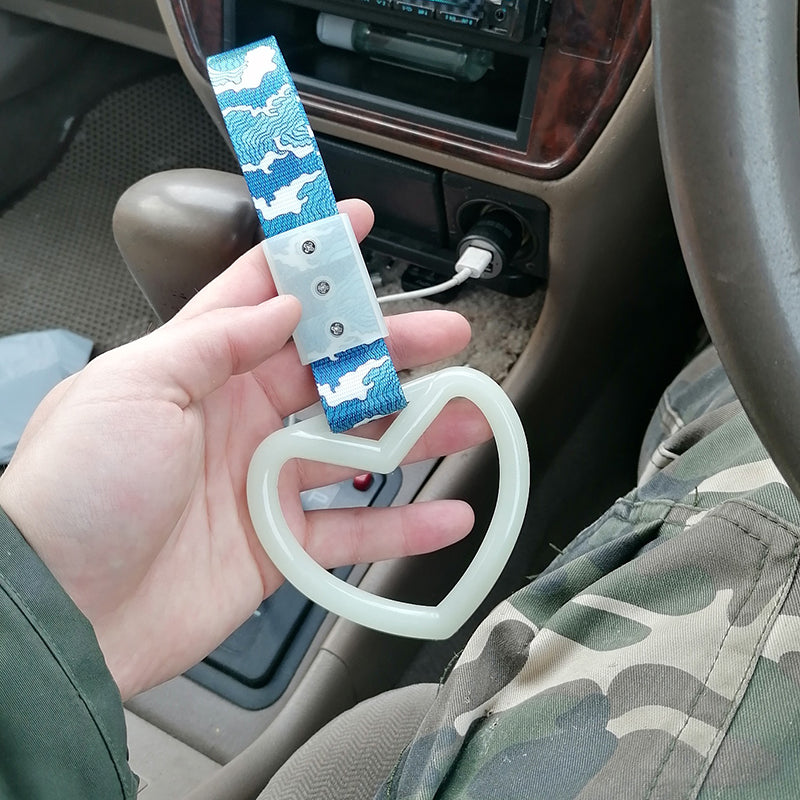 Alça de Mão para Ônibus JDM Trem 1 peça Tsurikawa Ring Coração Estilo Drift Charm Strap Drift Acessórios Automotivos Decoração de Alça de Carro