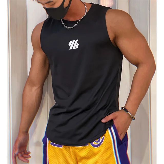 2025 newest Summer Gym Vest High Quality mesh Shirt Sleeveless T-shirts Men Tank Tops Fitness Sports Vest men casual Clothing