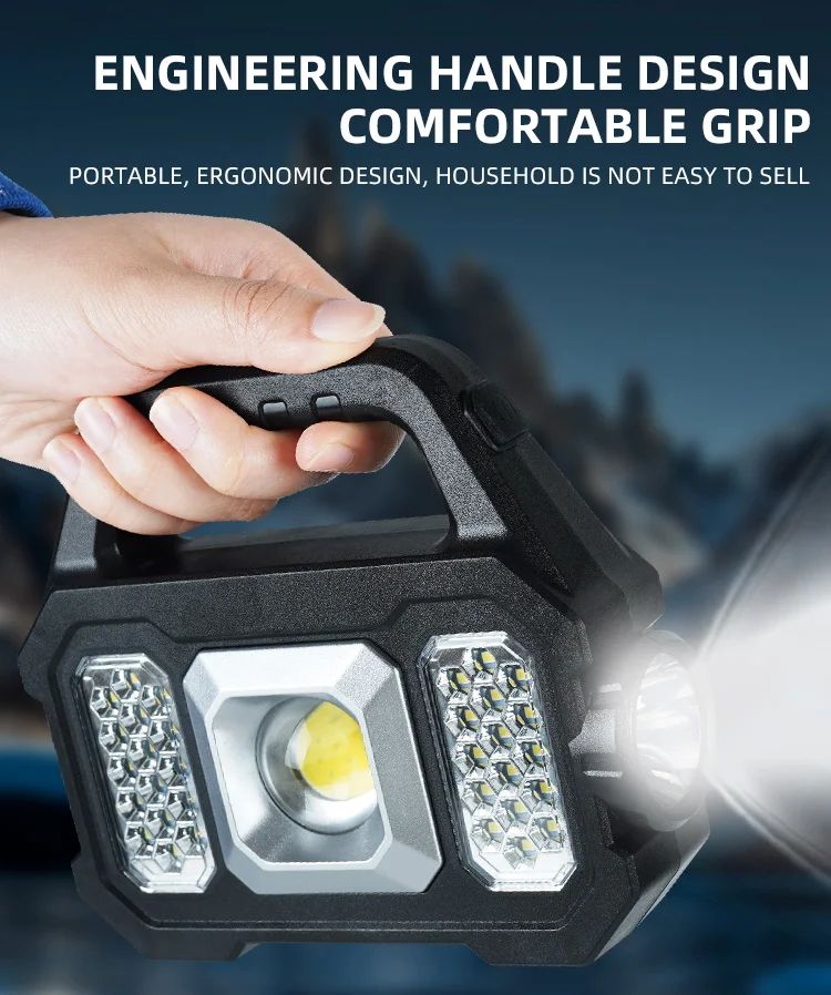 High Power Led Flashlights Rechargeable Camping Work Light Multi Functional Portable Light Solar Charging 6 Lighting Modes ?