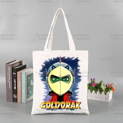 Manga Goldorak Ufo Robo Shopper Bags Shopping Bag Tote Bag Anime Mazinger Grendizer Shoulder Bag Canvas Bags Large Handbag