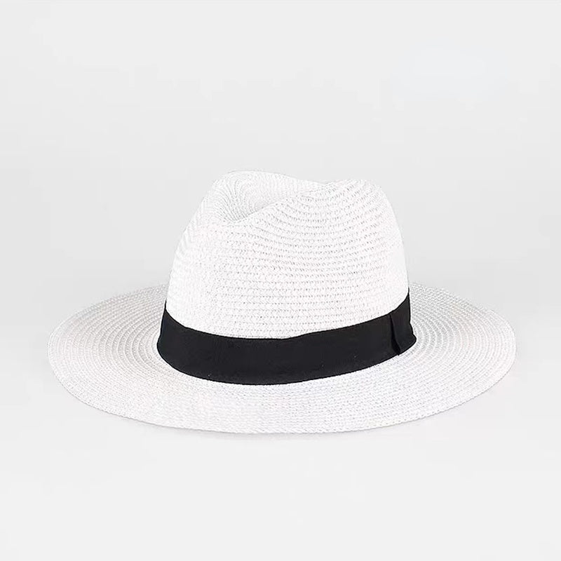 Large Size 56-58 59-60cm New Natural Panama Straw Hat Summer Men Women Wide Brim Beach UV Protection Fedora Sun Hat Wholesale