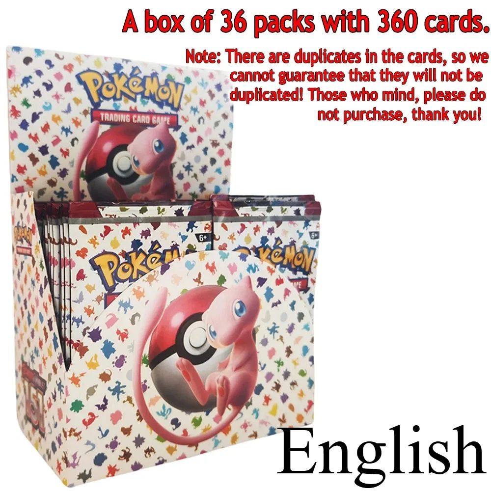 Novos jogos 4-36Pacote de Cartas Pokémon em Inglês Caixa de Booster Black Bolt White Flare Cartas de Batalha Pokémon Troca de Jogo Presente