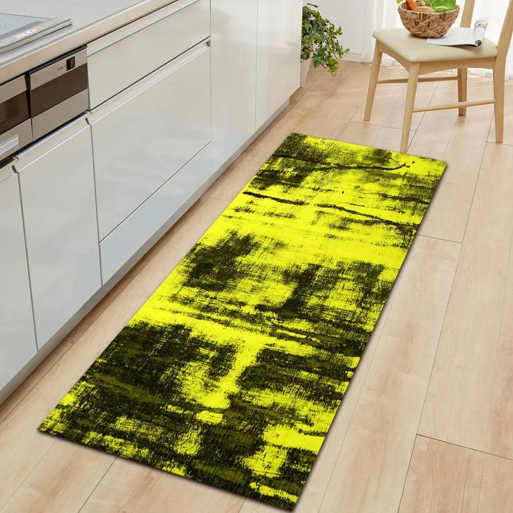 1Pcs Modern Simple Wood Pattern Print Floor Mat Kitchen Bathroom Entrance Non-slip Door Carpet Home Decoration
