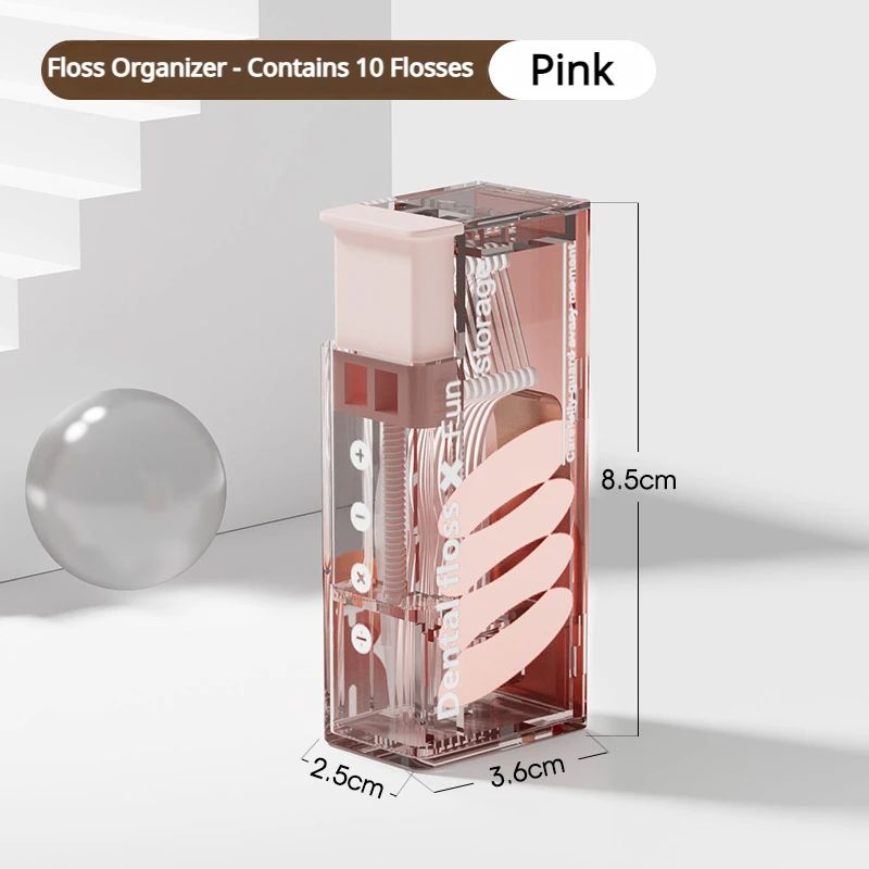 Mini Caixa de Fio Dental com Suporte de Palito de Dente com Ejeção Automática, Caixa Portátil para Fio Dental, Organizador de Fio Dental, Dispensador de Palitos de Dente