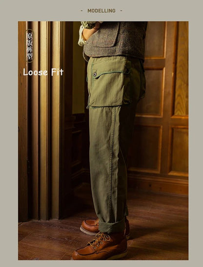 Red Tornado P-44 Monkey Pants Men's Military Style HBT Cargo Trousers Army Green