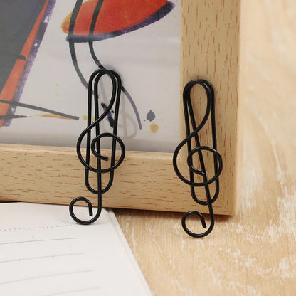 Metal Creative Music Note Shaped Creative File Clamp Paper Clips Bookmark Holder Paper Decorative Clip for Office School Home