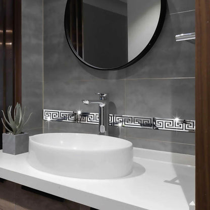 12pcs 20x5cm Acrylic Mirror Sticker Ceiling Edge Strip Self Adhesive Waist Line Wall Stickers for Living Room Corner Wall Decor