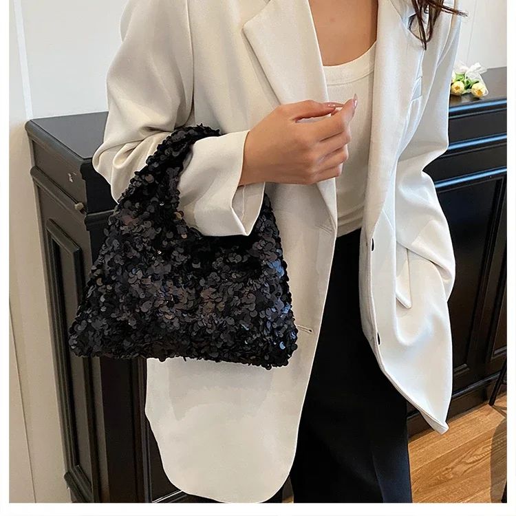 Exquisite Shining Sequins Square Women's Shoulder Bag Popularity Stylish Design Handbags High Quality Solid Sweet Crossbody Bags