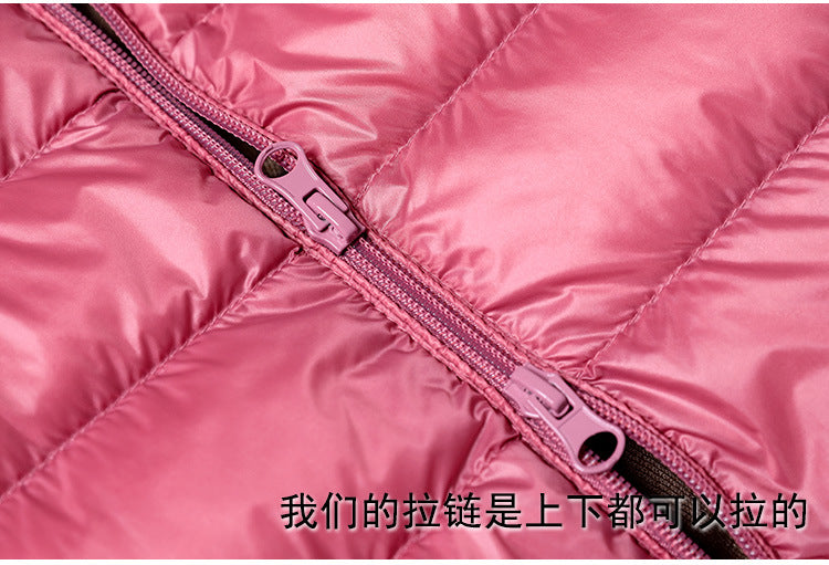 Korean Fashion Slim Remove Hooded Parka Fashionable Outerwear 2023 Winter Womens Down Jackets Long Light Thin Coat Puffer Jacket