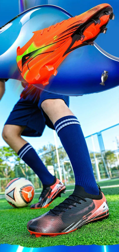 New Men Football Boots Cleats Outdoor Soccer FG Ultralight Match Soccer Shoes Training Shoes Drop Shipping Non-Slip Long Spikes