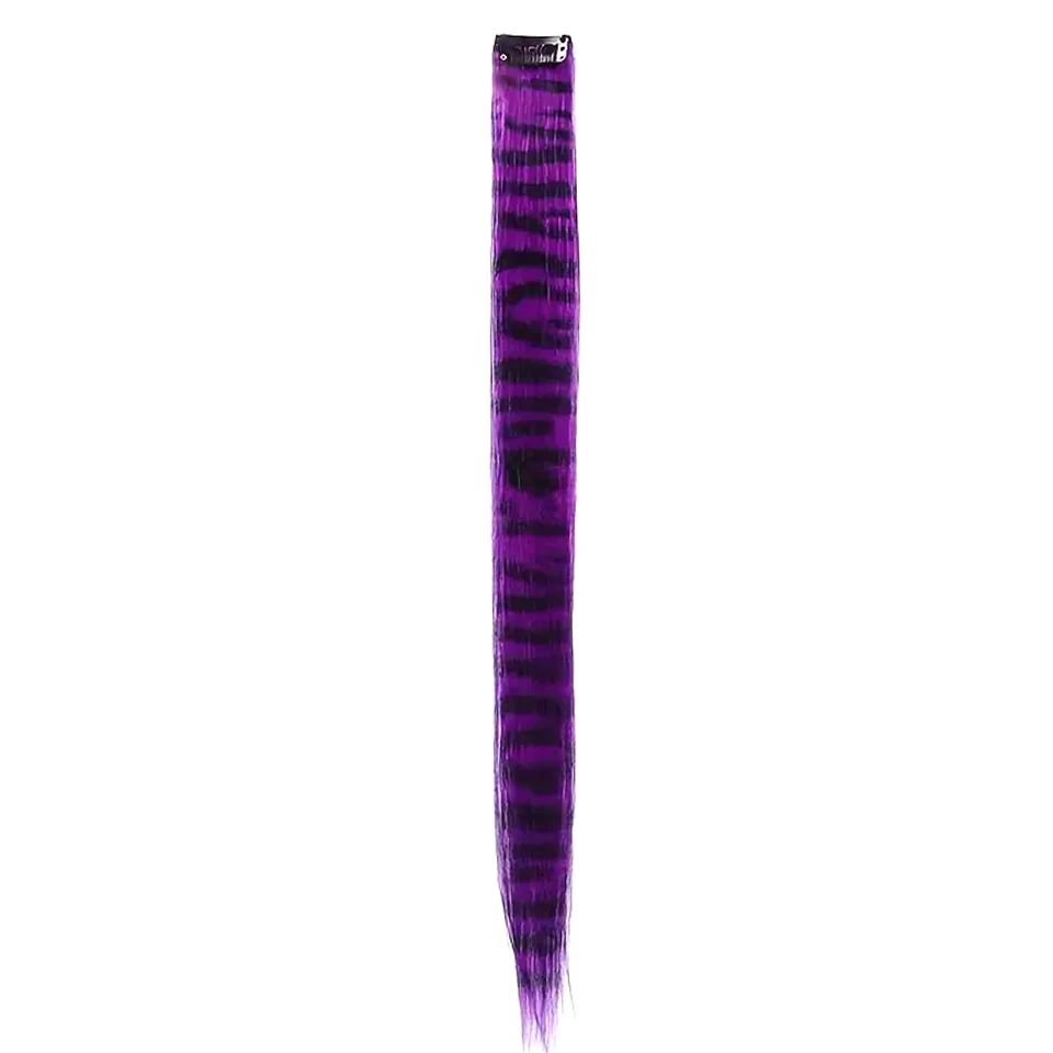 Synthetic Feather Hair Extension Colorful Fake Hair Clip In One Piece Hairpiece For Women Cosplay Party Y2K Style