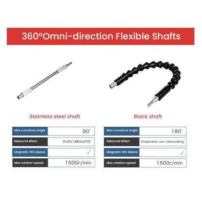 Conjunto de 11 Peças de Suporte de Eixo Flexível para Pontas de Parafusadeira Bosch Professional, Extensor de 200mm e 300mm para Parafusadeira e Furadeira