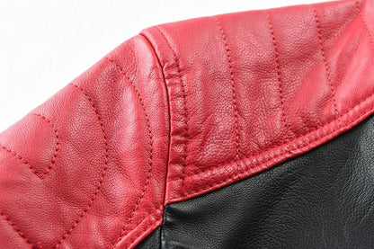 Fashionable Men's Biker Leather Jacket 2025 New Zipper Stand Collar Fleece Lined Casual PU Leather Coat Regular Fit Chinese Orig