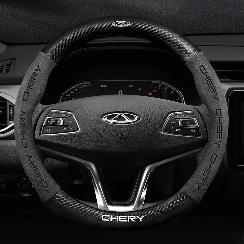Car buckskin carbon fiber steering wheel cover for Chery Tiggo 8 Arrizo 5 pro gx 5x eQ7 Chery Tiggo 7 Pro 2020 2021 2022 2023