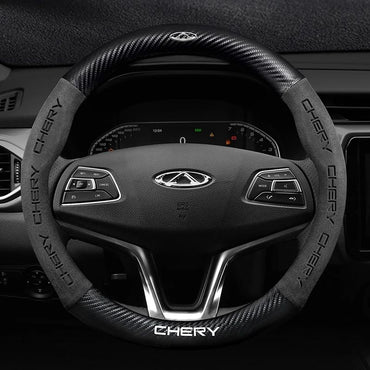 Car buckskin carbon fiber steering wheel cover for Chery Tiggo 8 Arrizo 5 pro gx 5x eQ7 Chery Tiggo 7 Pro 2020 2021 2022 2023