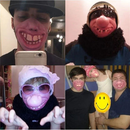 Half Face Clown Mask Creative Adult Latex Masks Cosplay Props Humorous Elastic Band Funny Halloween Horrible Party Decoration