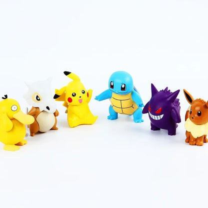 Novo Conjunto 6 Peças/Set Pocket Monsters Bonecos de Anime Kawaii Pikachu Fantasiado Bonecos de Ação PVC Modelo de Coleção Adulto Bonecas de Brinquedo Presente