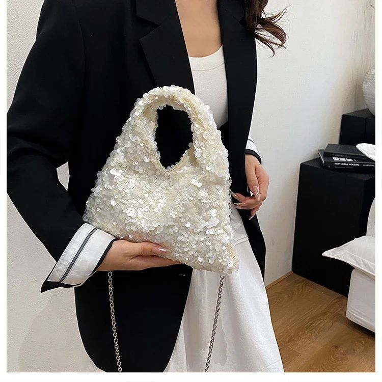 Exquisite Shining Sequins Square Women's Shoulder Bag Popularity Stylish Design Handbags High Quality Solid Sweet Crossbody Bags