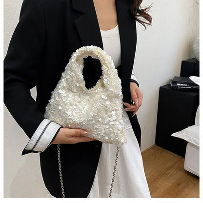 Exquisite Shining Sequins Square Women's Shoulder Bag Popularity Stylish Design Handbags High Quality Solid Sweet Crossbody Bags