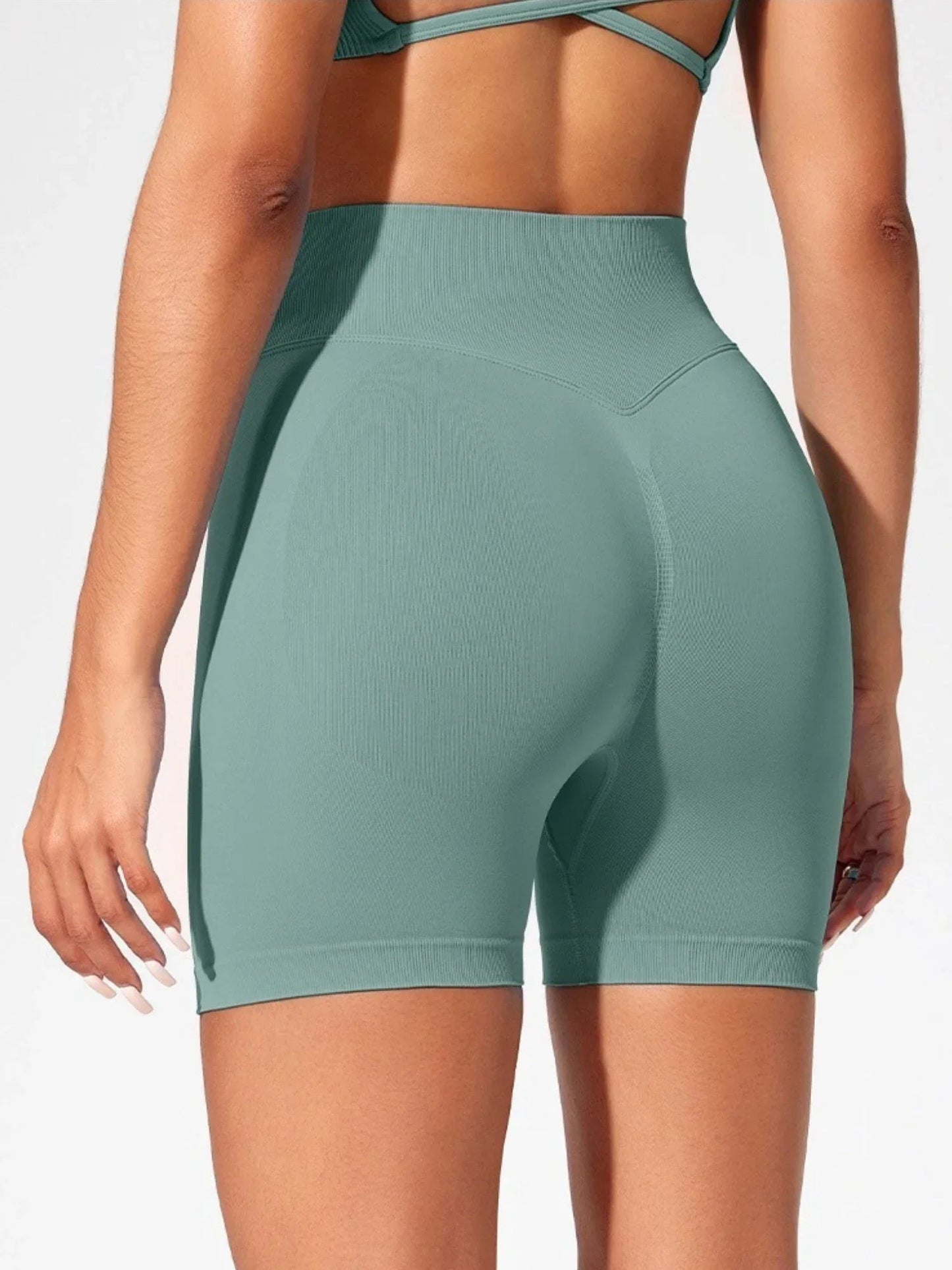 Summer High Waisted Yoga Shorts for Women Fashionable and Sexy Running Fitness Pants Solid Color Yoga Leggings Elastic Tights