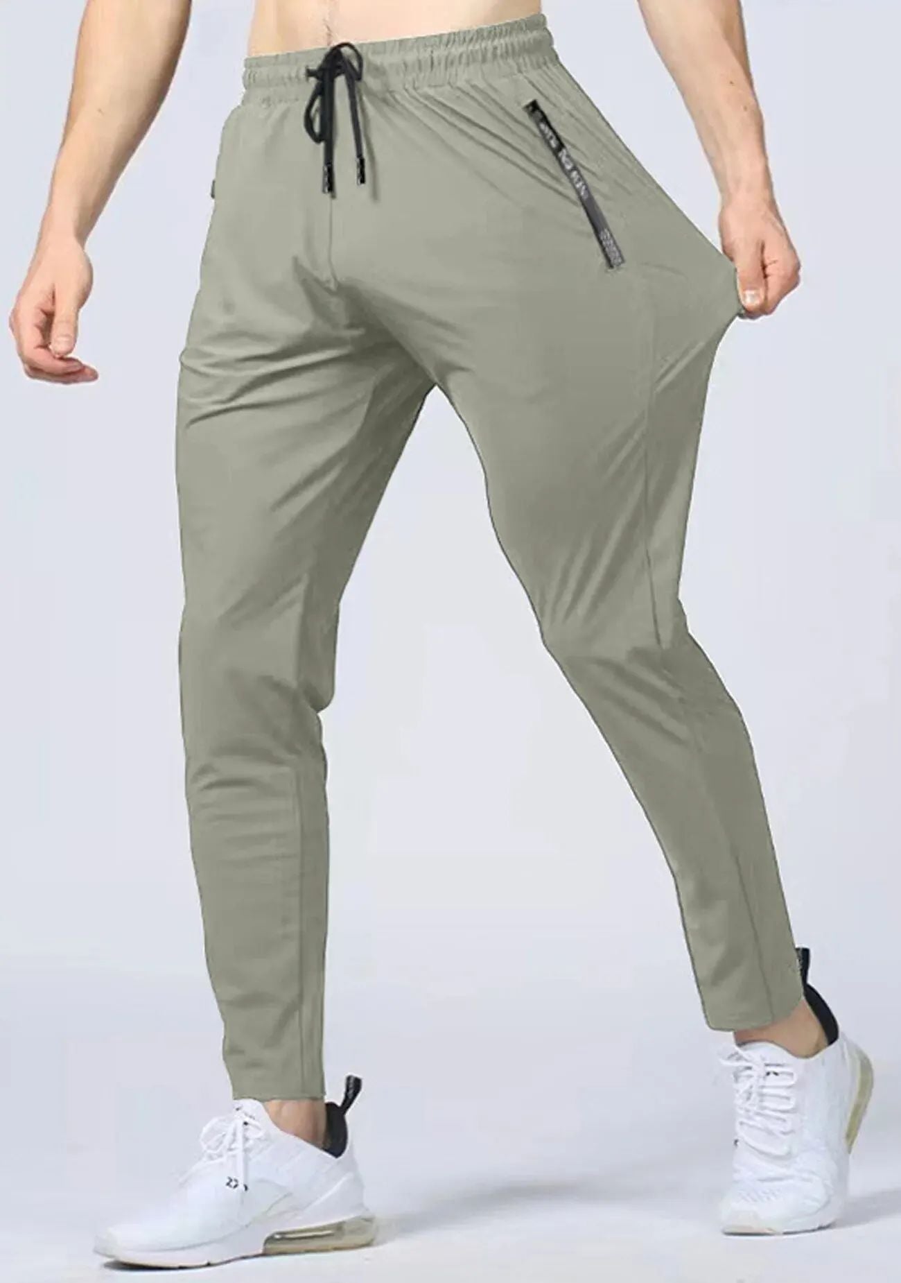Calça Jogger Masculina De Secagem Rápida, Respirável, Com Cordão Na Cintura, Elegante E Elástica, Para Fitness