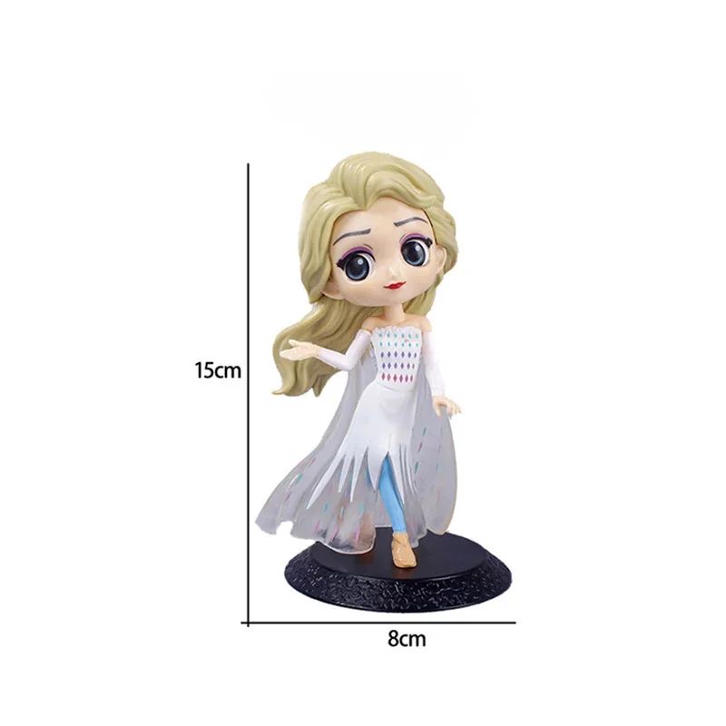 Disney Frozen Elsa Anna Princesa Bonecos de Ação Fofos de Desenho Animado Coleção de Brinquedos Infantis Decoração de Bolo Enfeites de Quarto Presente