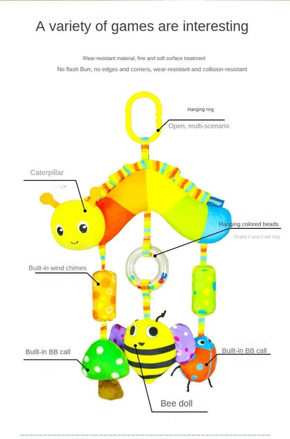 Brinquedos para Bebês de 0, 3, 6, 12 Meses, Brinquedo de Pelúcia com Atividades de Arco-Íris para Pendurar no Carrinho de Bebê, Cadeirinha de Carro, Berço, Viagem, Brinquedos Sensoriais para Bebês
