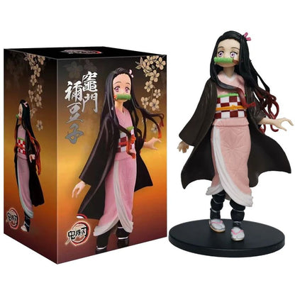 Boneco de Anime Demon Slayer Kimetsu No Yaiba Tanjiro Nezuko Zenitsu Figurine Inosuke Guerreiro Bonecos de Ação Colecionáveis Brinquedo Modelo