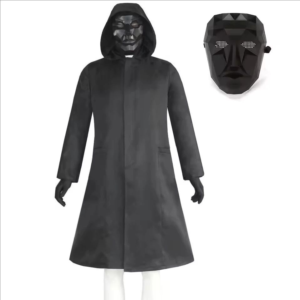 Adult Calamari Game Cosplay Costume With Gloves Black Triangle Disguise Round Square Carnival Party Medieval Coat Mask Set Hallo