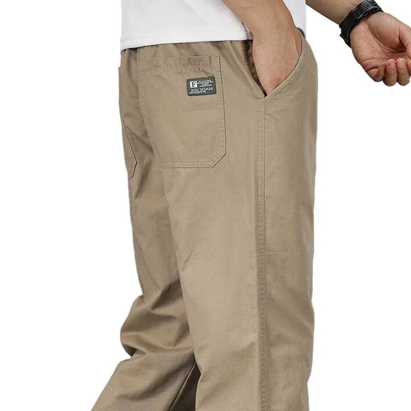 Calça Masculina Casual Plus Size 6GG Algodão Folgada Comprida Calça Esporte Elástico Cordão Moletom Masculina Calça Jogger Masculina Outono