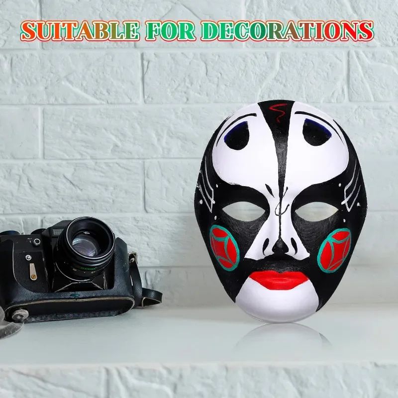 1/8pcs DIY White Masks Halloween Paper Mache Full Face Paintable Cosplay Craft Party Supplies Unisex Face Cover Costume Prop