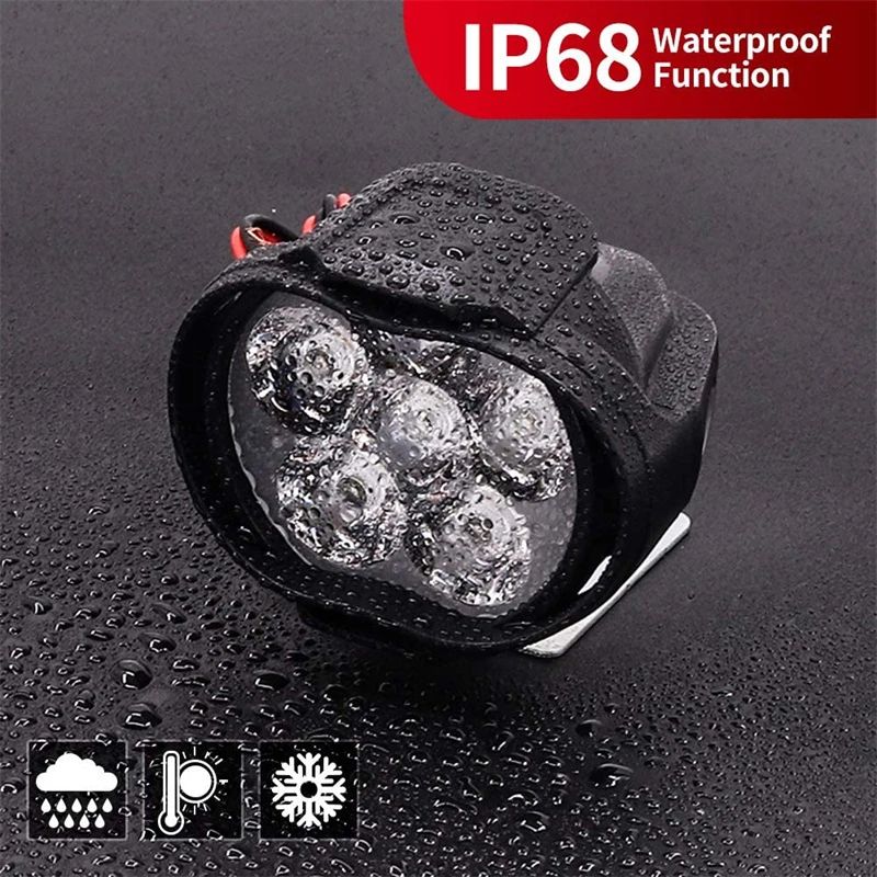 1/4 unidades Farol de motocicleta Luz de trabalho Spot Light 6 LED Auxiliar Farol de motocicleta Lâmpada de neblina de moto Scooter Lâmpadas modificadas