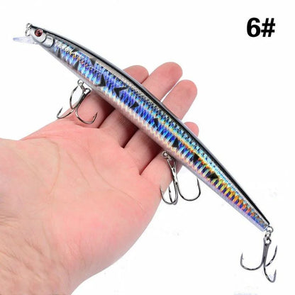 16 Cores 18cm 24g Isca Artificial Minnow Laser Crankbait Dura Plástico Grande Isca Falsa para Pesca Marítima