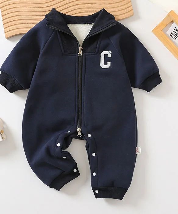 2024 Macacões de Bebê Outono Inverno Forro Grosso Macacões Meninos Forro de Pelúcia Roupas Infantis Roupa de Menino