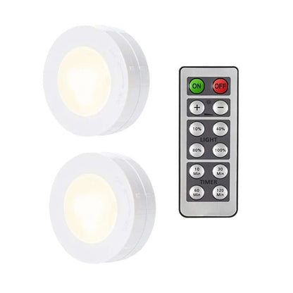 Luzes de LED Sem Fio com Controle Remoto Dimerizável a Pilha para Cozinha, Armário e Guarda-Roupa