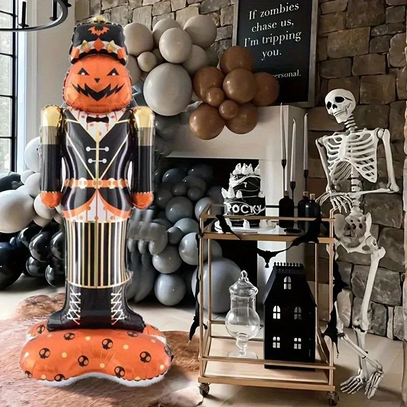 Halloween Party Giant Foil Balloons Inflatable Toys Decor Pumpkin Soldier Witch Ghost Skeleton Reaper Aluminum Standing Balloon