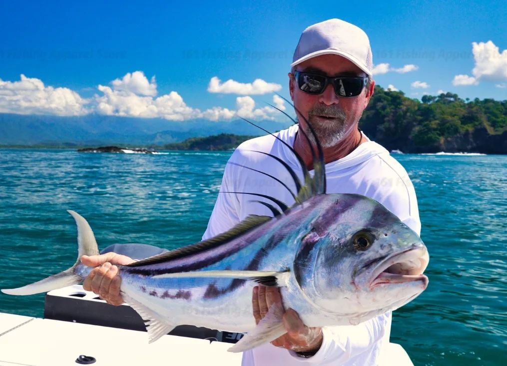 Camiseta de pesca de manga comprida masculina com capuz e proteção UV