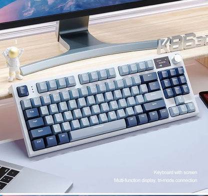Teclado Mecânico Attack Shark K86 com Botão de Metal, Tela TFT, Hot Swap, RGB, Bluetooth/Wireless, Teclado Gamer Macro