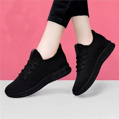 Tênis Feminino Primavera/Outono Moda Sólida Respirável Bico Redondo Casual Confortável Plataforma